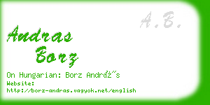 andras borz business card